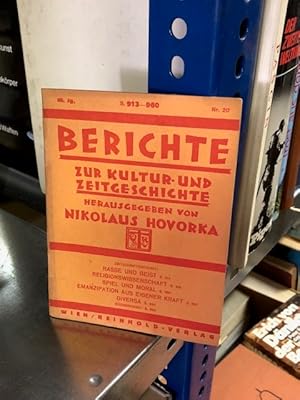 Berichte zur Kultur- und Zeitgeschichte Nr. 20/III. Jg.