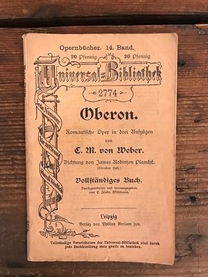 Imagen del vendedor de Oberon: Romantische Oper in drei Aufzgen a la venta por Antiquariat Liber Antiqua