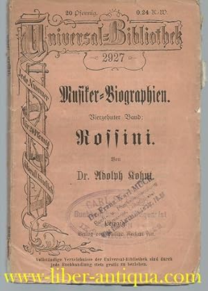 Imagen del vendedor de Rossini; aus der Reihe "Musiker=Biographien", 14. Band a la venta por Antiquariat Liber Antiqua