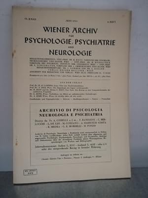 Bild des Verkufers fr Wiener Archiv fr Psychologie, Psychiatrie und Neurologie 2/1954 zum Verkauf von Antiquariat Liber Antiqua