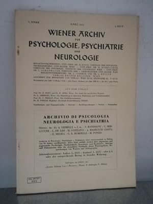 Bild des Verkufers fr Wiener Archiv fr Psychologie, Psychiatrie und Neurologie 1/1955 zum Verkauf von Antiquariat Liber Antiqua