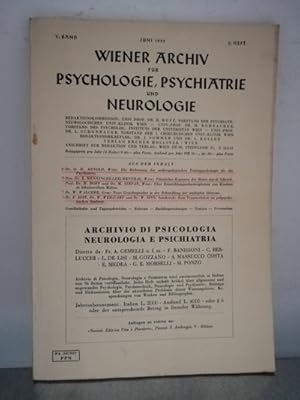 Bild des Verkufers fr Wiener Archiv fr Psychologie, Psychiatrie und Neurologie 2/1955 zum Verkauf von Antiquariat Liber Antiqua