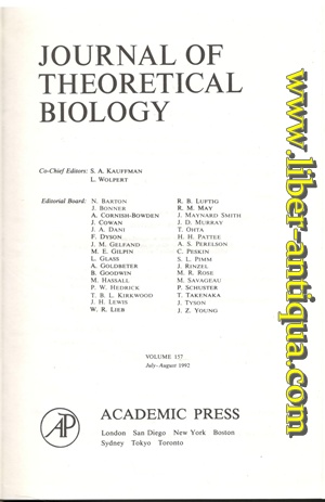 Journal of Theoretical Biology - Volume 157