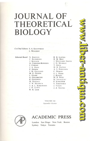 Journal of Theoretical Biology - Volume 164