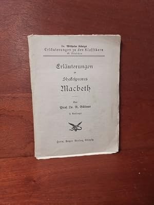 Seller image for Erluterungen zu Shakespeares Macbeth for sale by Antiquariat Liber Antiqua