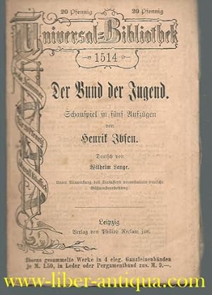 Der Bund der Jugend: Schauspiel in fünf Aufzügen; Deutschn von Wilhelm Lange