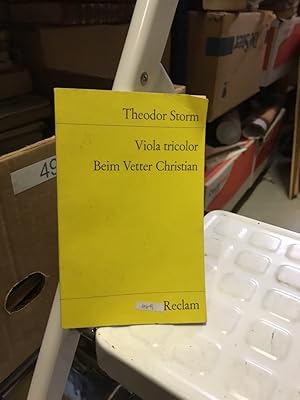 Bild des Verkufers fr Viola Tricolor & Beim Vetter Christian. zum Verkauf von Antiquariat Liber Antiqua