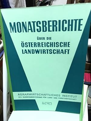 Bild des Verkufers fr Monatsberichte ber die sterreichische Landwirtschaft zum Verkauf von Antiquariat Liber Antiqua