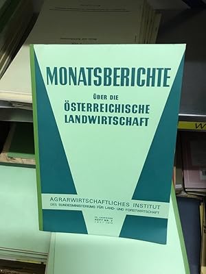 Seller image for Monatsberichte ber die sterreichische Landwirtschaft for sale by Antiquariat Liber Antiqua