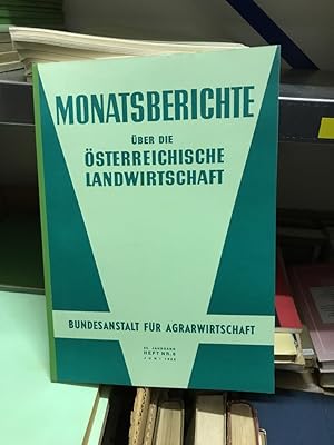 Bild des Verkufers fr Monatsberichte ber die sterreichische Landwirtschaft zum Verkauf von Antiquariat Liber Antiqua