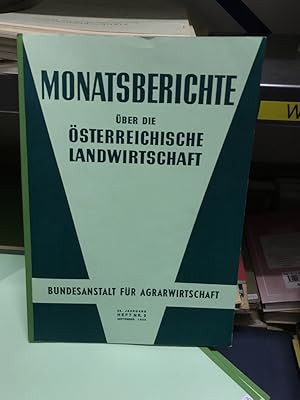 Bild des Verkufers fr Monatsberichte ber die sterreichische Landwirtschaft zum Verkauf von Antiquariat Liber Antiqua