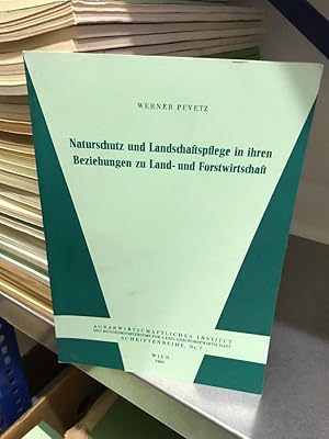 Bild des Verkufers fr Naturschutz und Landschaftspflege in ihren Beziehungen zu Land- und Forstwirtschaft Nr. 7; Sonderdruck aus Band III der "Land- und Forstwirtschaftlichen Forschung in sterreich" zum Verkauf von Antiquariat Liber Antiqua