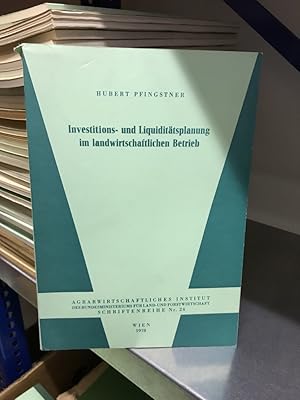 Bild des Verkufers fr Investitions- und Liquidittsplanung im Landwirtschaftlichen Betrieb Nr. 26; zum Verkauf von Antiquariat Liber Antiqua