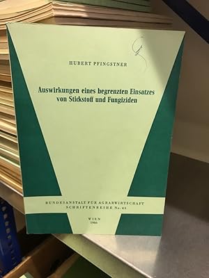 Bild des Verkufers fr Auswirkungen eines begrenzten Einsatzes von Stickstoff und Fungiziden Nr. 45; zum Verkauf von Antiquariat Liber Antiqua