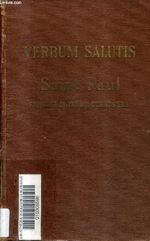 Bild des Verkufers fr SAINT PAUL PREMIERE EPITRE AUX CORINTHIENS / VERBUM SALUTIS XIII. zum Verkauf von Le-Livre