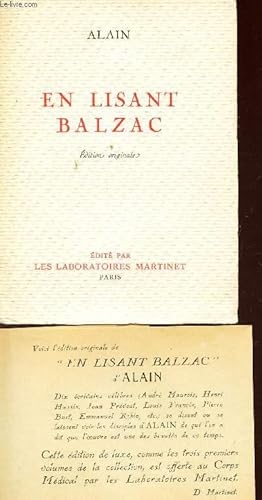 Bild des Verkufers fr EN LISANT BALZAC - EDITION ORIGINALE zum Verkauf von Le-Livre