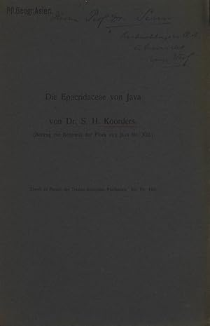 Imagen del vendedor de Die Epacridaceae von Java. Beitrag zur Kenntnis der Flora von Java No. XIII. Extrait du Recueil des Travaux botaniques Nerlandais. Vol. VII. 1910. a la venta por Antiquariat Bookfarm