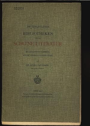 Image du vendeur pour Die ffentlichen Bibliotheken und die Schne Literatur. mis en vente par Antiquariat Bookfarm
