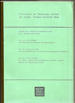 Bild des Verkufers fr Vortrge des 8. Mainzer Diplompdagogen-Tages 11.11.1988 in Mainz. zum Verkauf von Sigrid Rhle