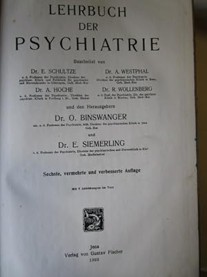 Seller image for Lehrbuch der Psychiatrie for sale by Antiquariat Gisa Hinrichsen