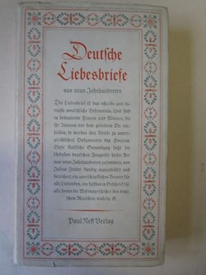 Bild des Verkufers fr Deutsche Liebesbriefe aus acht Jahrhunderten 19.-28. Tausend zum Verkauf von Antiquariat Gisa Hinrichsen