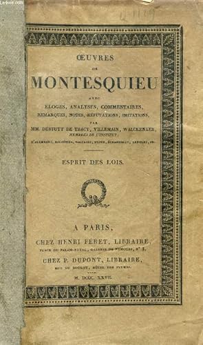 Seller image for OEUVRES DE MONTESQUIEU, TOMES II, III, IV, ESPRIT DES LOIS, 3 TOMES for sale by Le-Livre