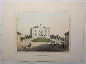 Kolorierte Lithografie "Rosenberg" aus "Poenicke - Schlösser und Rittergüter im Königreich Sachsen"