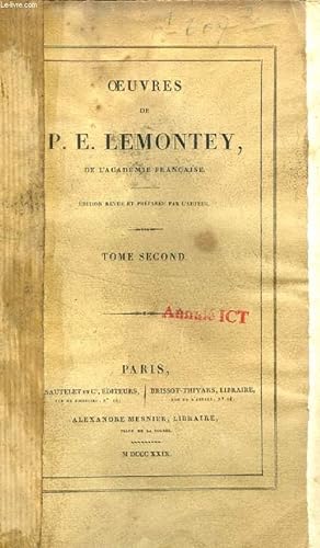 Immagine del venditore per OEUVRES DE P. E. LEMONTEY, TOME II venduto da Le-Livre