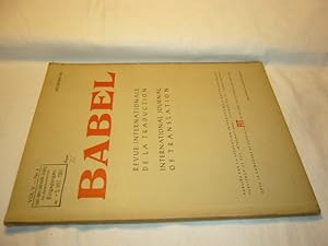 Bild des Verkufers fr Babel. Revue Internationale de la Traduction. International Journal of Translation. Vol. V, N 4, Dcembre 1959 zum Verkauf von Antiquariat im Kaiserviertel | Wimbauer Buchversand