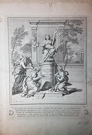 Bild des Verkufers fr Altaria et sacella varia templorum Romae, a celeberrimis quondam architectis structa, quibus sistuntur singulorum orthographia exterior scenographia, ichnographia: Cum Additis ubique mensuris . (Tafelwerk). Mit 1 gest. Titelblatt von Ciro Ferri [nach Giacomo de Rossi] und 38 (statt 39) Kupferstich-Tafeln (47 x 32 cm) von Johann Jakob von Sandrart. zum Verkauf von ARNO ADLER - Buchhandlung u. Antiquariat