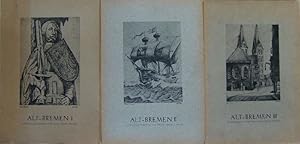 Alt-Bremer I-III - Federzeichnungen von Adolf Grote, Bremen - 3 ill. Mappen mit jeweils 12 Blätte...