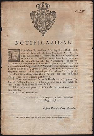 [Tobacco.] Notificazione