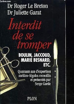 Seller image for INTERDIT DE SE TROMPER for sale by Le-Livre
