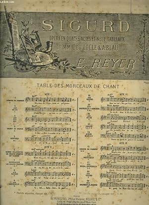 Bild des Verkufers fr SIGURD - N3 : AIR D'UTA - POUR PIANO ET CHANT AVEC PAROLES. zum Verkauf von Le-Livre