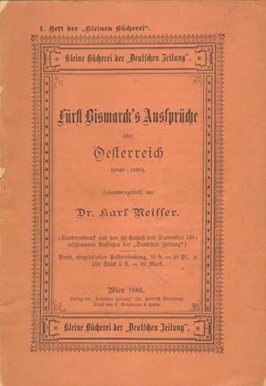 Seller image for Frst Bismarck's Aussprche ber sterreich (1848 - 1866). for sale by Versandantiquariat Boller