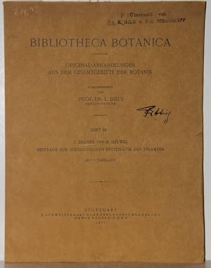 Bild des Verkufers fr Beitrge zur serologischen Systemaik der Pflanzen. (= Bibliotheca Botanica, Heft 94). zum Verkauf von Antiquariat  Braun