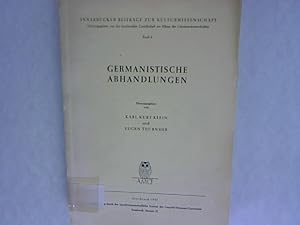 Bild des Verkufers fr Germanistische Abhandlungen. Innsbrucker Beitrge zur Kulturwissenschaft, Band 6. zum Verkauf von Antiquariat Bookfarm