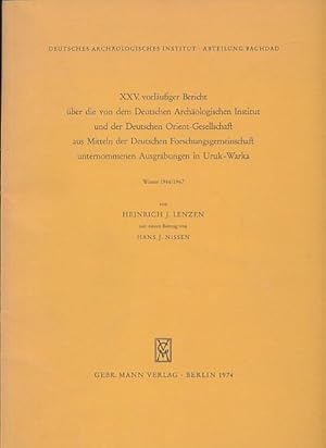 Bild des Verkufers fr Ausgrabungen in Uruk-Warka. 25. Vorlufiger Bericht ber die von dem Deutschen Archologischen Institut aus Mitteln der Deutschen Forschungsgemeinschaft unternommenen Ausgrabungen in Uruk-Warka 1968 und 1969. Mit einem Beitrag von Hans J. Nissen. zum Verkauf von Fundus-Online GbR Borkert Schwarz Zerfa