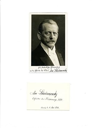 Imagen del vendedor de SIGNED Post Card Photograph with Biographic Notation, in German, Berlin, May 3, 1933 a la venta por Schulson Autographs, Ltd.