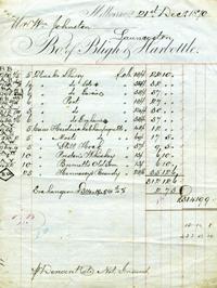 Bild des Verkufers fr Invoices for wine, rum, tobacco, coffee, etc dated 1866 - 1873 from Melbourne merchants to Mr. William Johnstone of Launceston zum Verkauf von Antipodean Books, Maps & Prints, ABAA