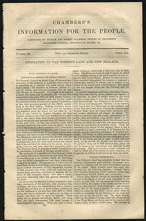 Chambers's Information for the People, Number 20, Emigration to Van Diemen's Land and New Zealand