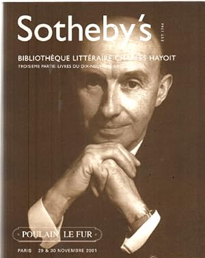 Sothheby's / bibliotheque litteraire charles hayoit / troisieme partie : livres du dix-neuvieme s...