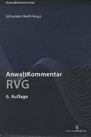 Image du vendeur pour Rechtsanwaltsvergtungsgesetz (RVG), Kommentar mis en vente par AHA-BUCH