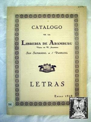 Seller image for CATLOGO DE LA LIBRERA DE ARAMBURU (Vda de N Aramburu) for sale by Librera Maestro Gozalbo