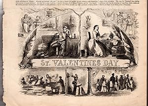 Seller image for St. Valentine's Day Wood Engraving, 1856. From Ballou's Pictorial Weekly. Also, Jacques LeRoux in Prison Wood Engraving. for sale by Singularity Rare & Fine