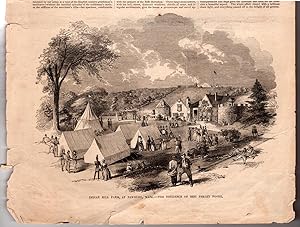 Indian Hill Farm at Newbury, Massachusetts. Wood Engraving, 1853. Residence of Major Ben. Perley ...