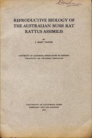 Reproductive Biology of the Australian Bush Rat Rattus Assimilis