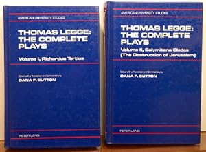 Seller image for THOMAS LEGGE: THE COMPLETE PLAYS. Volume I: Richardus Tertius - Volume II: Solymitana Clades (The Destruction of Jerusalem) for sale by RON RAMSWICK BOOKS, IOBA