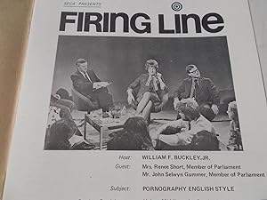 Image du vendeur pour Firing Line Program Transcript (No. 20 1971) William F. Buckley, Jr. (Host) Renee Short and John Selwyn Gummer (Guests) "Pornography English Style" (Subject) mis en vente par Bloomsbury Books