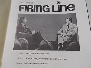 Image du vendeur pour Firing Line Program Transcript (No. 39 1972) William F. Buckley, Jr. (Host) Dr. Ross Terrill (Guest) "The Meaning of China" (Subject) mis en vente par Bloomsbury Books